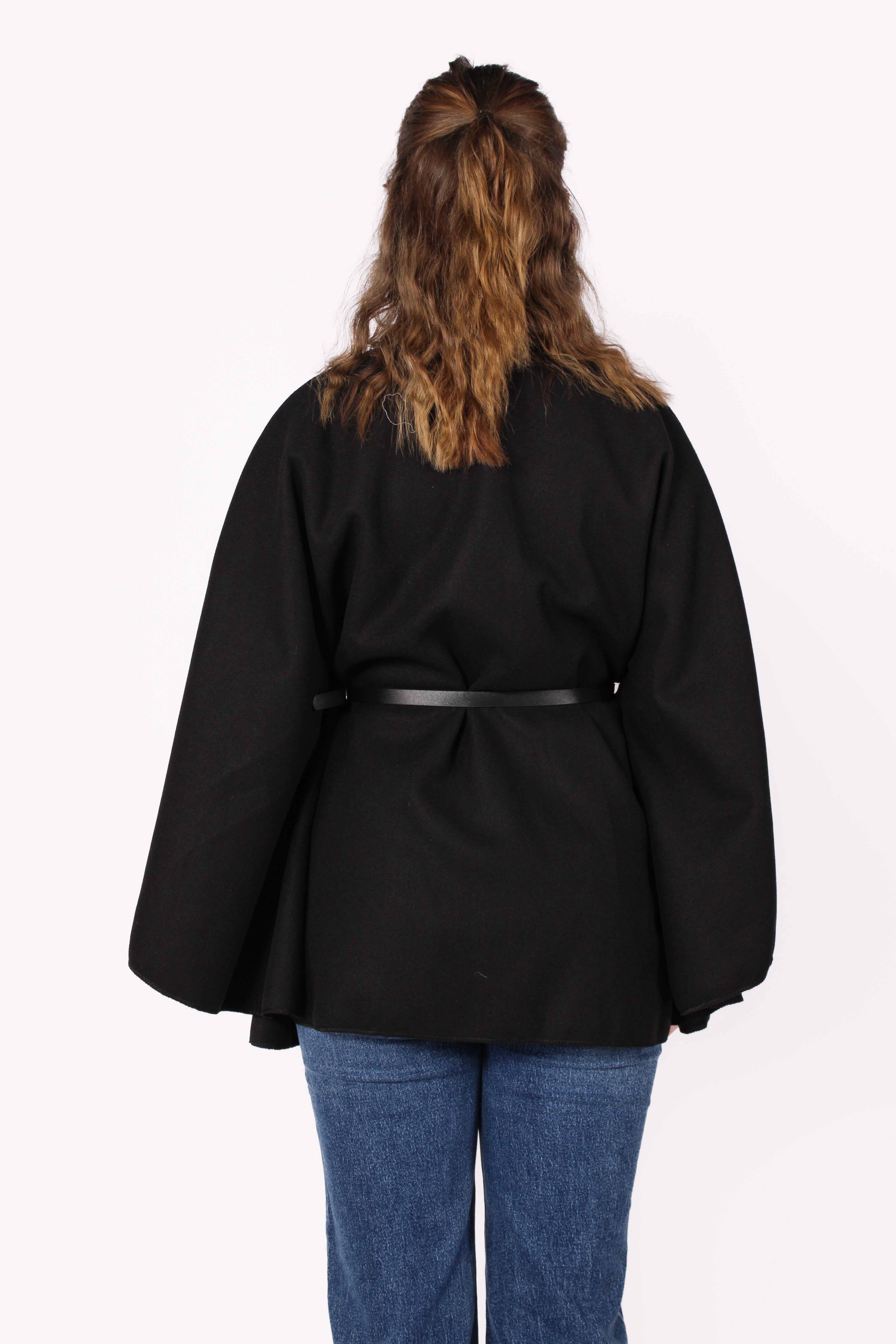 Long poncho with belt