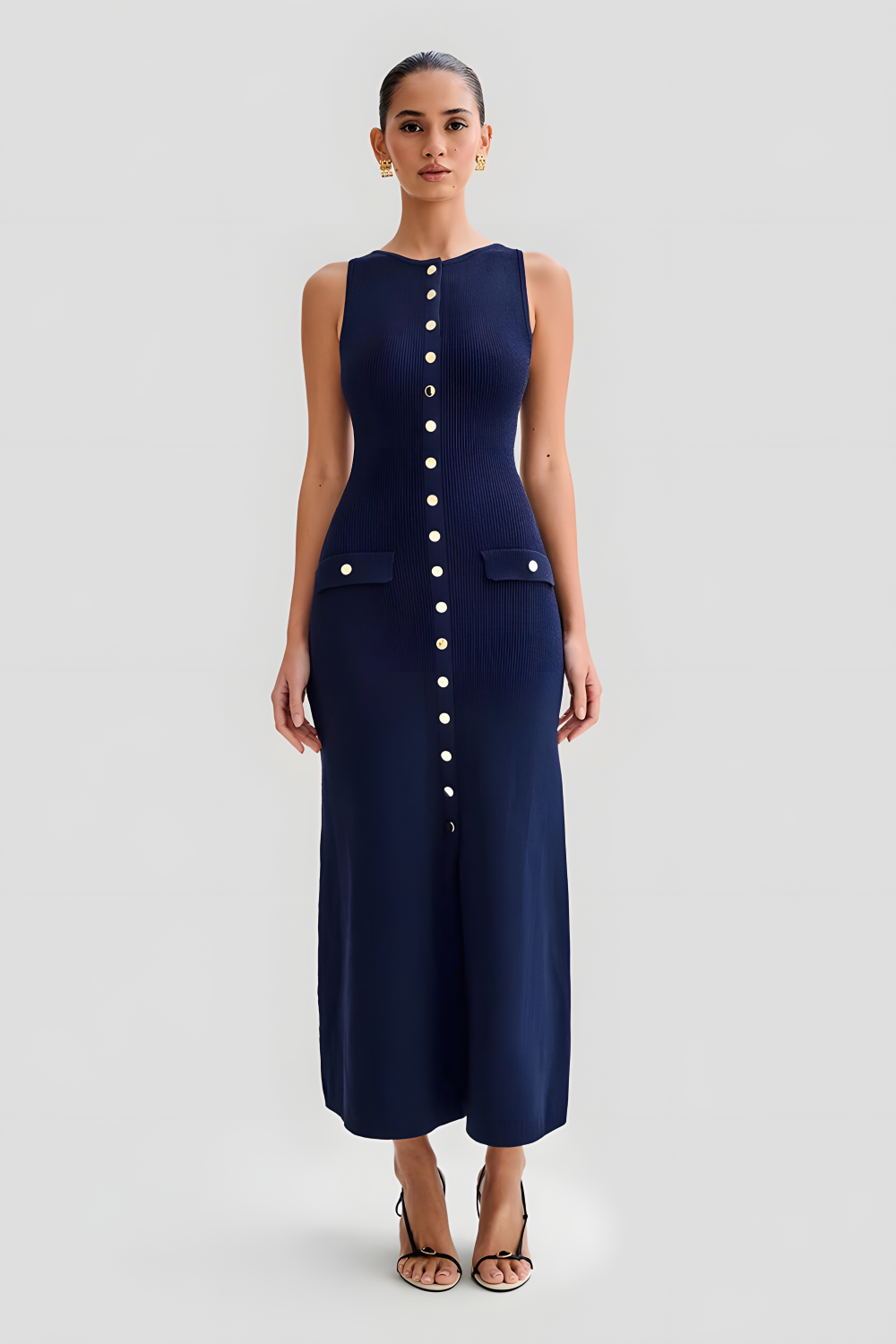 Adriana | Buttoned Midi Dress