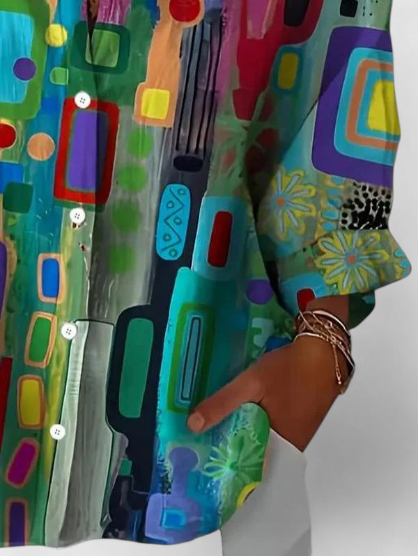 Rose™ | Elegant Blouse with Geometric Pattern