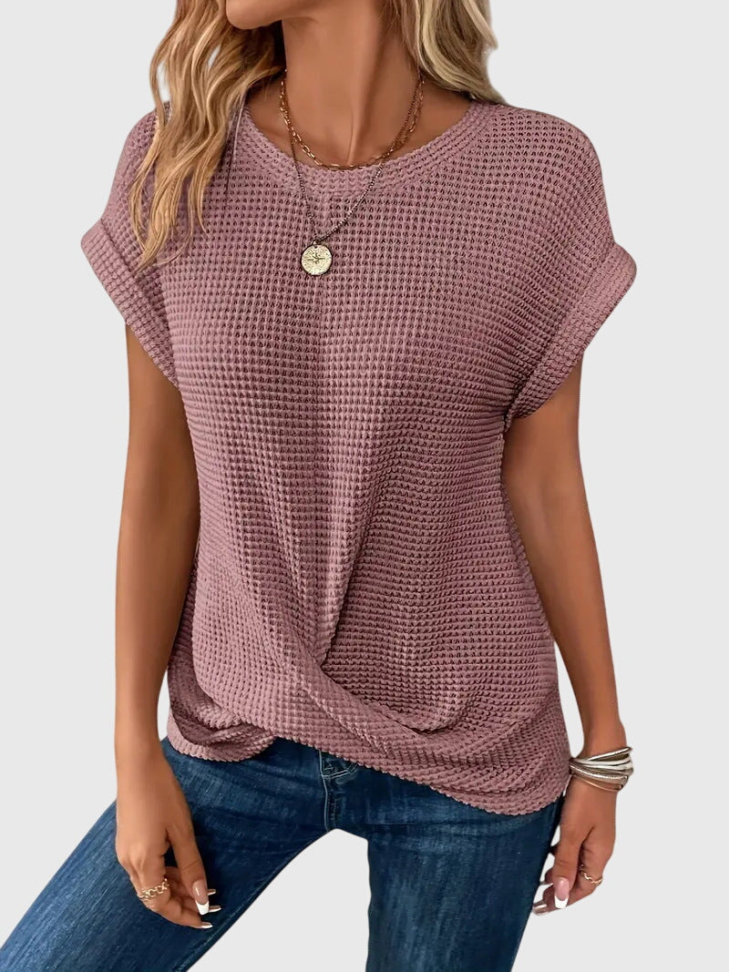 Isa™ | Elegant Round Collar Blouse